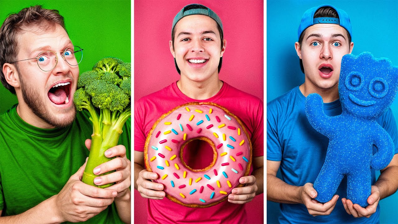 Eating ONE COLOR Food For 100 Hours!