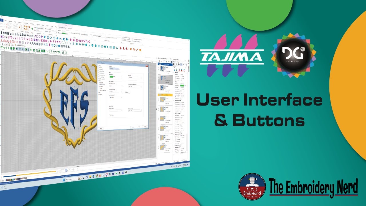 Tajima Pulse DG/ML16 Composer User Interface Buttons