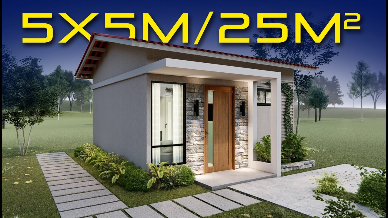 🏡 5x5 План дома / дешевый дом / дизайн маленького и красивого дома 😍