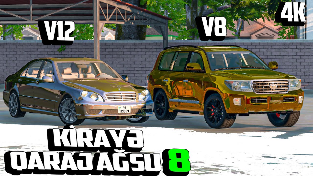 Kirayə Qaraj Ağsu Bölüm 8 Mersedesv12 vs Land Cruser v8| Maşın Oyunları| BeamNG.Driver 