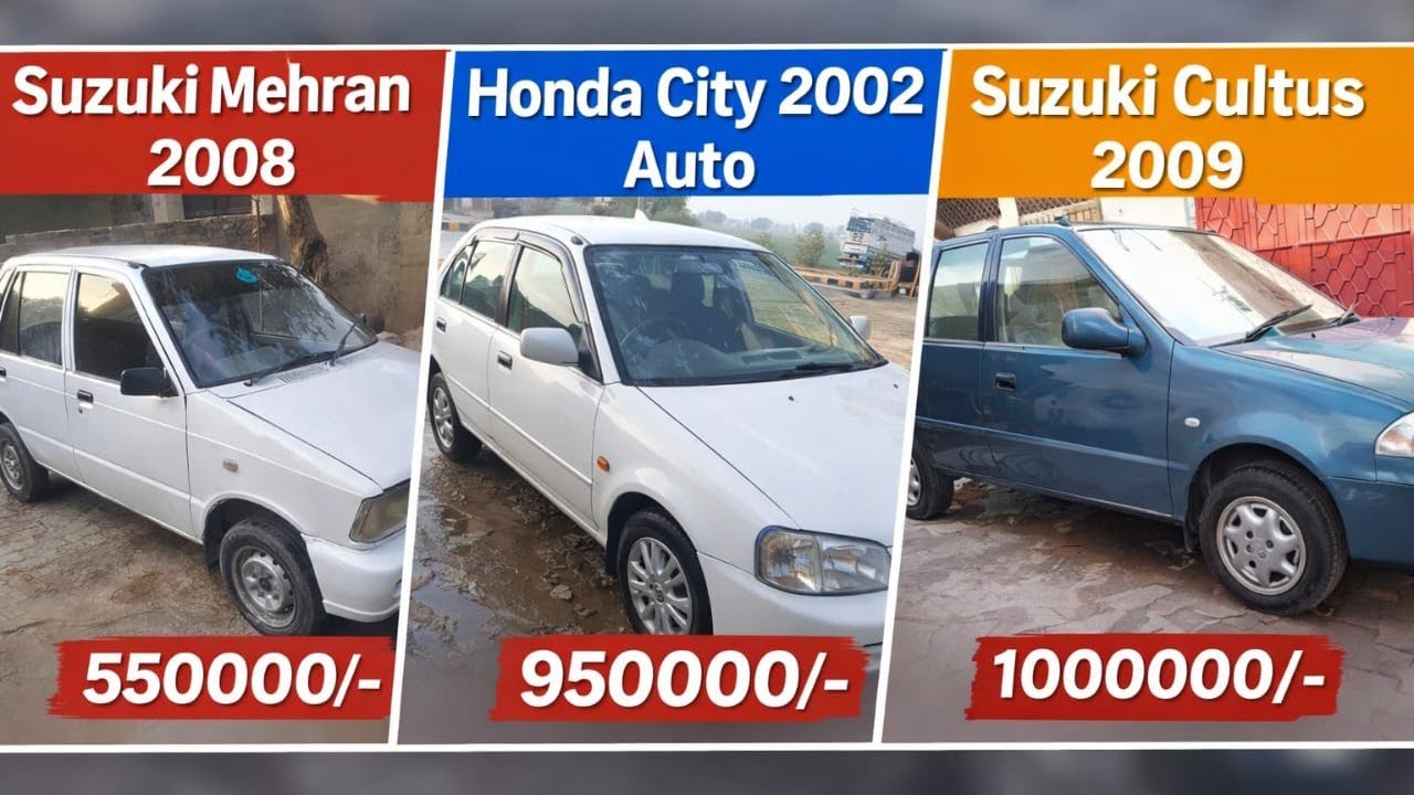 Honda city 2002 auto, suzuki cultus 2009 efi, suzuki mehran 2008 for sale / used cars