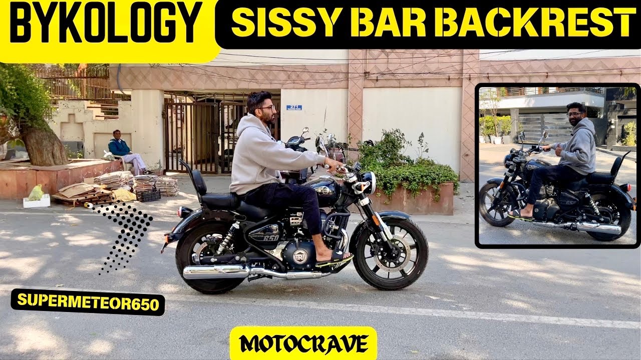 🤩 BYKOLOGY Sissy Bar for SUPERMETEOR 650🤩 | Good Looks and Comfort👍 #royalenfield #supermeteor650