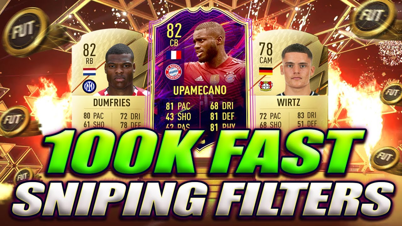 INSANE SNIPING FILTERS *MAKE 100K QUICKLY* (FIFA 22 BEST SNIPING FILTERS TO MAKE COINS)