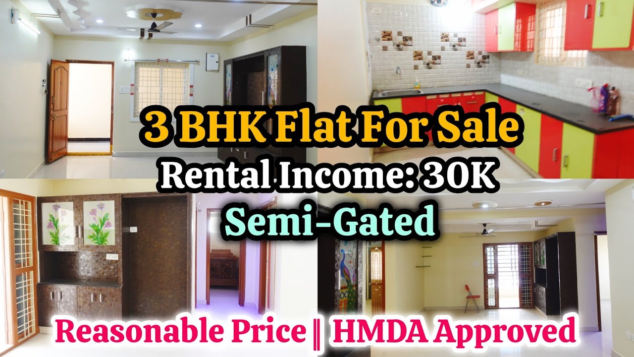 3 BHK Flat For Sale In Semi-Gated Community 🏩 | HMDA | 24/7 Security | Best-Price | Code: PAR-955 ✨️