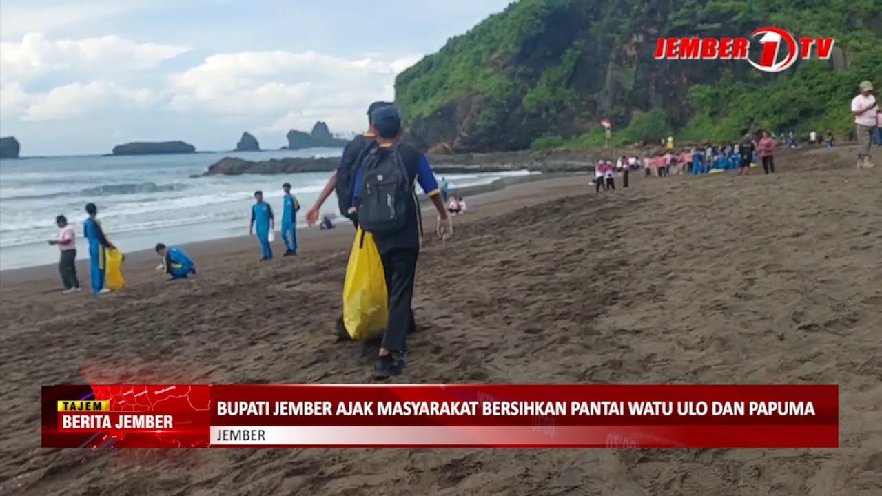 BUPATI JEMBER AJAK MASYARAKAT BERSIHKAN PANTAI WATU ULO DAN PAPUMA