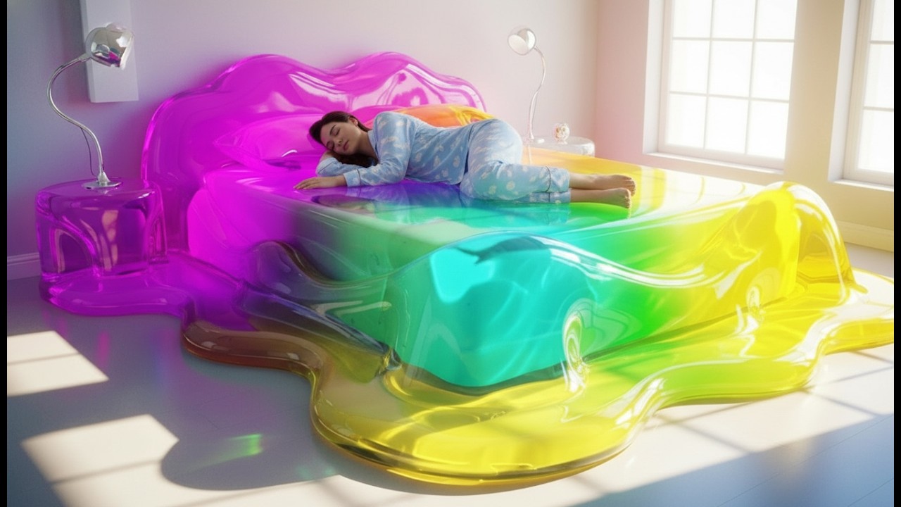 Which Rainbow Melting Bed Would You Choose? 🌈🫠✨ | Ultimate Oddly Satisfying AI ASMR