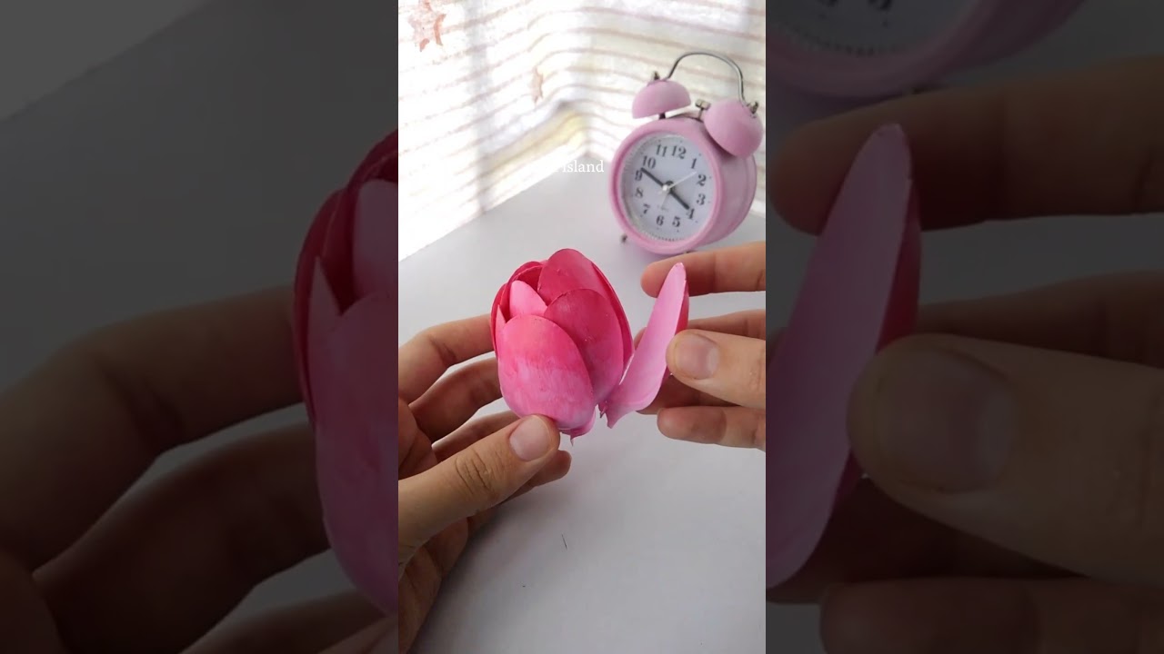 DIY flower with spoon /ART ISALND /Plastic spoon rose #rose #shorts   #art