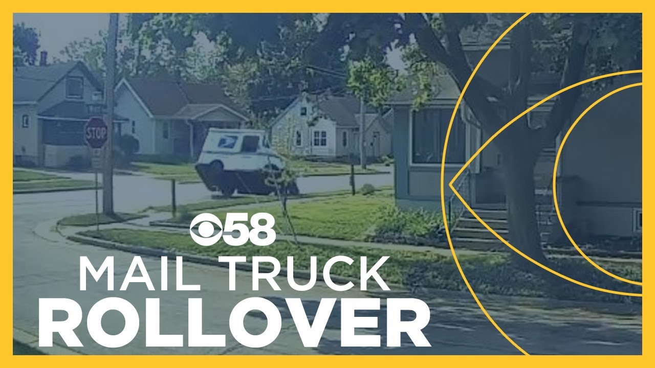 USPS mail truck flips to its side in Waukesha crash, neighbor jumps in to help