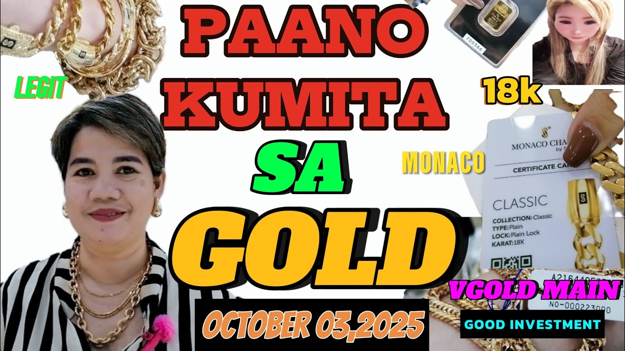 PAANO KUMITA SA GOLD? VGOLD MAIN OCTOBER 03,2025#jewelry #gold #trending #viralvideo #investing 