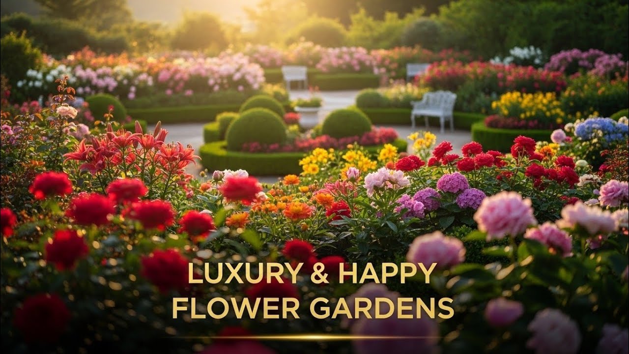 Beautiful Flower Gardens 🌸 | Relaxing Nature Walk in Happy & Luxury Gardens.