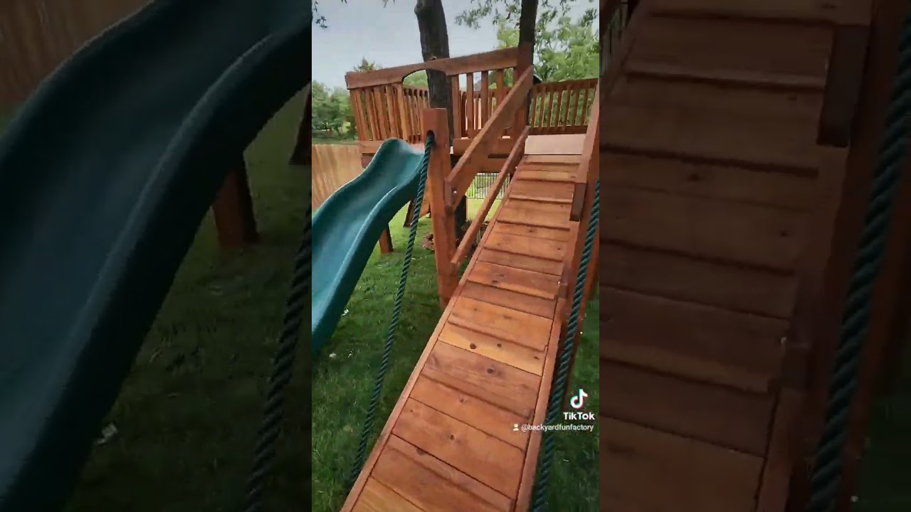 Huge Treedeck and Swingset combo! 🏡 #backyard #playhouse #treehouse #parenting #kids