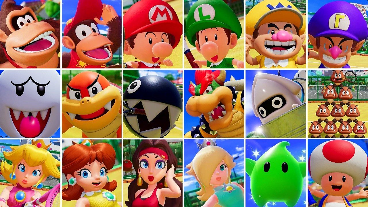 Mario Tennis Fever - All Character Entrance Animations