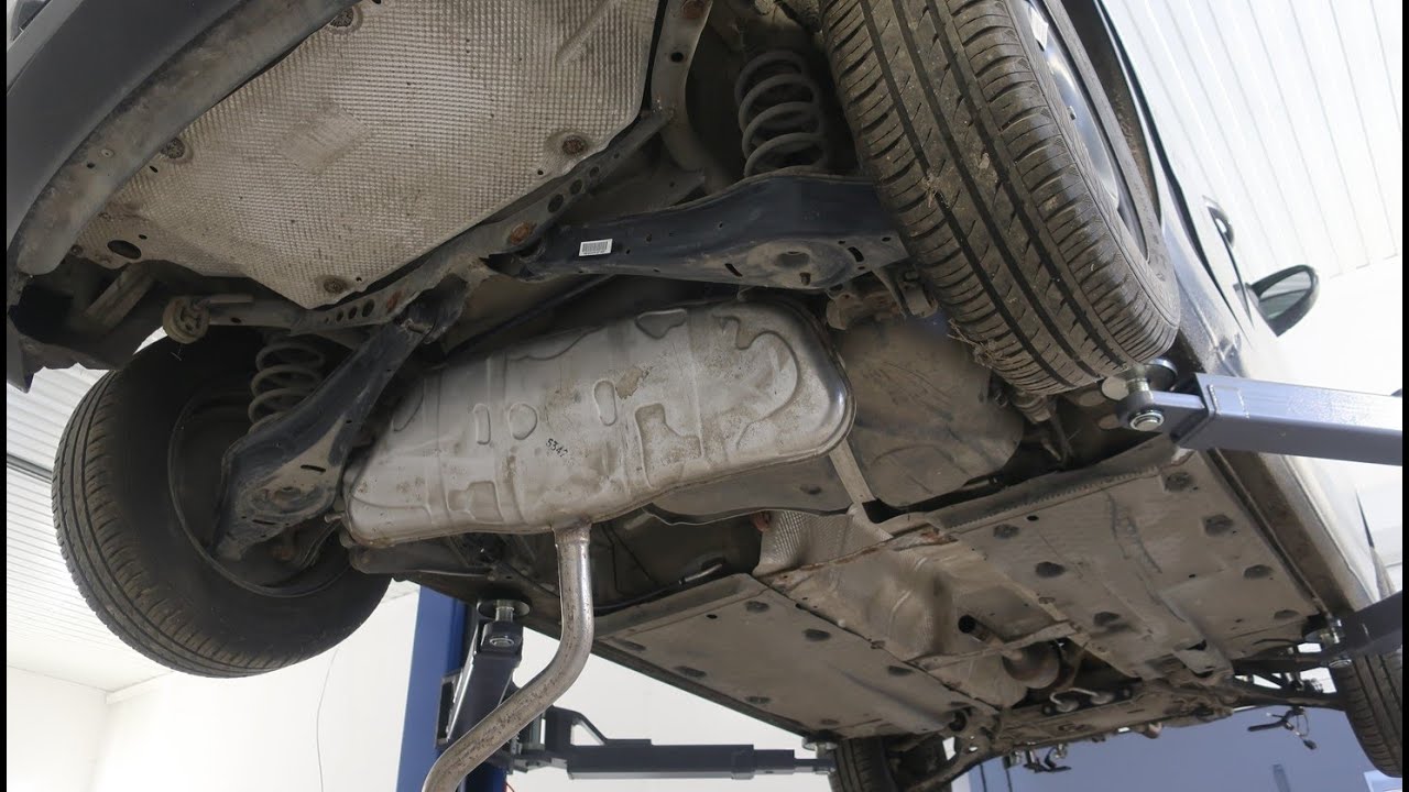 How to remove exhaust silencer VW Golf 6