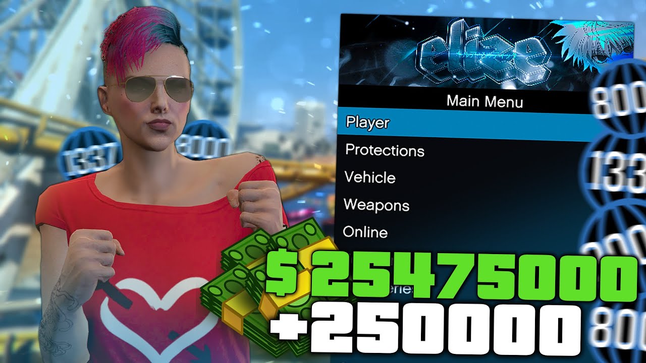 БЕСПЛАТНЫЙ ЧИТ ДЛЯ GTA 5 ONLINE 1.57! НАКРУТКА ДЕНЕГ И УРОВНЯ! ELIZE v1.0 (GTA 5 ONLINE)