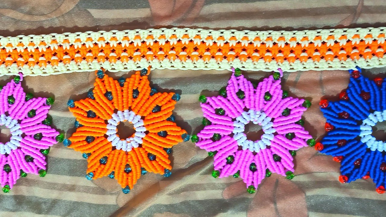 Macrame Flower Shape Toran | Macrame Toran