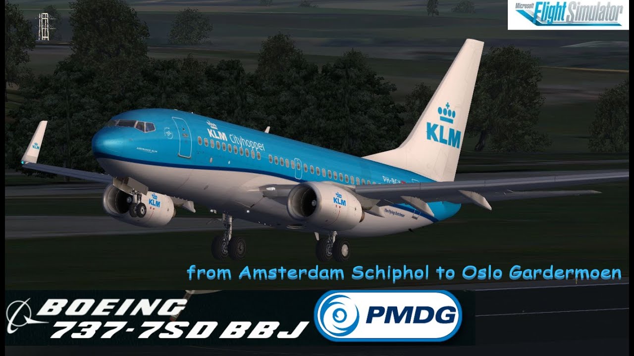 MSFS 2020 PMDG Boeing 737-700 KLM Amsterdam Schiphol to Oslo Gardermoen (Cabin View)