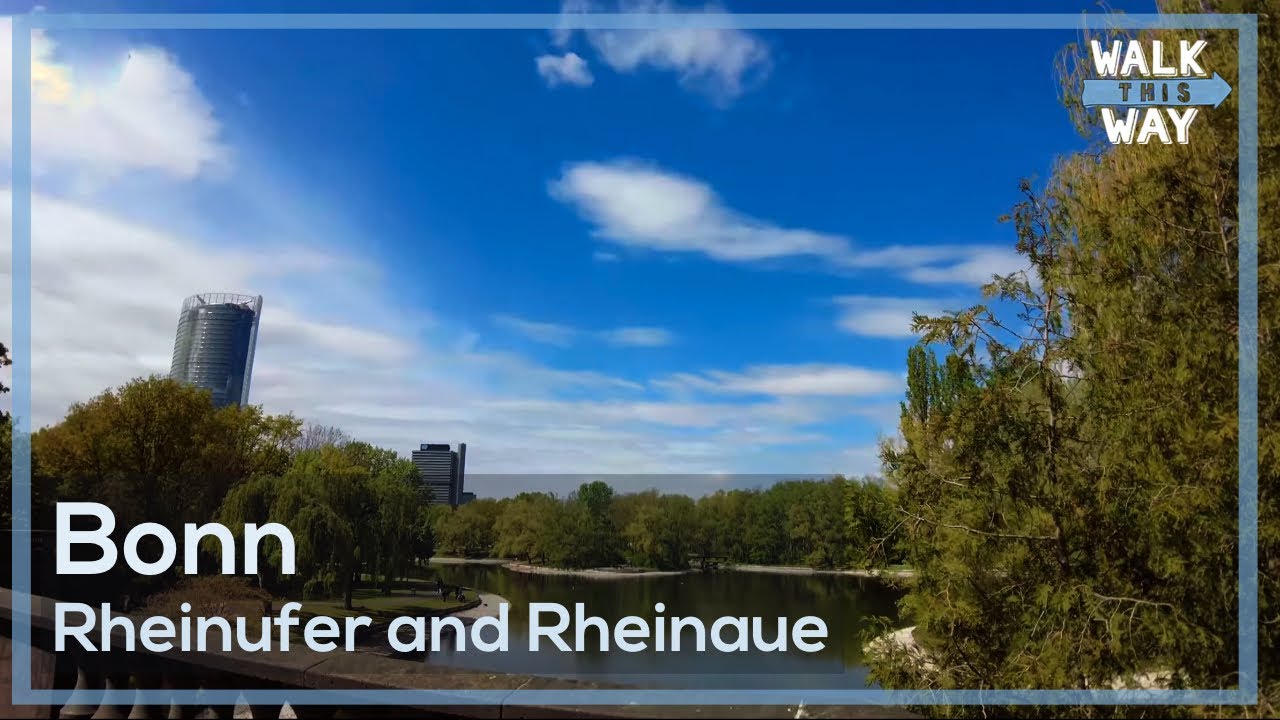 Bonn - Rheinufer and Rheinaue (Spring 2022) Walking Tour 4K
