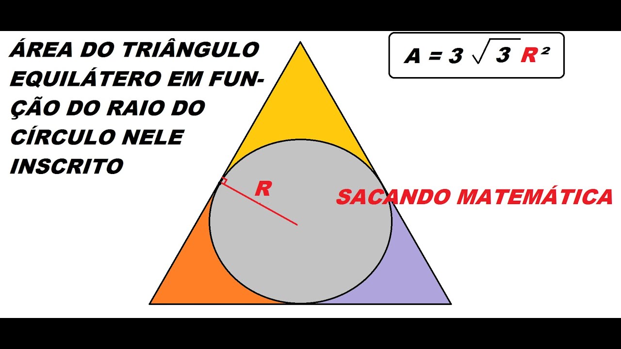 ÁREA DO TRIÂNGULO EQUILÁTERO EM FUNÇÃO DO RAIO DO CÍRCULO NELE INSCRITO