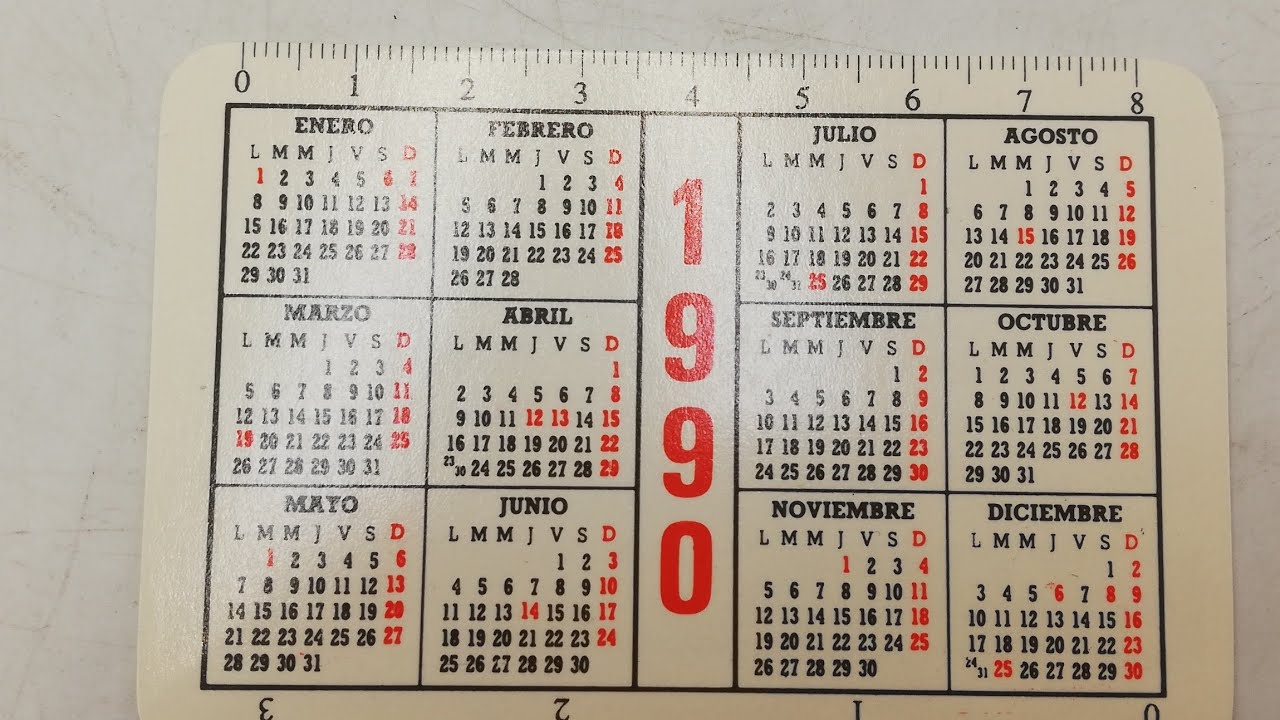 Calendarios de Bolsillo década de los 90.