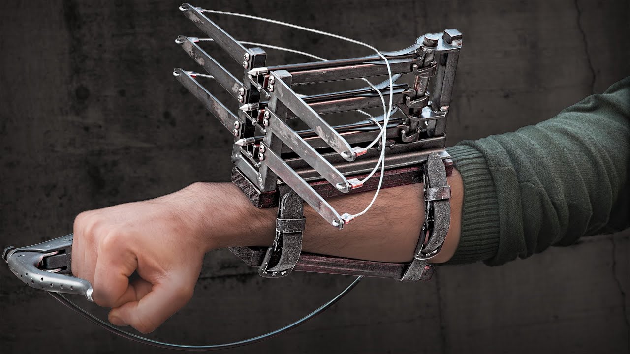 I Made A TRIPLE Arrow Wrist Crossbow And It Actually Works.
