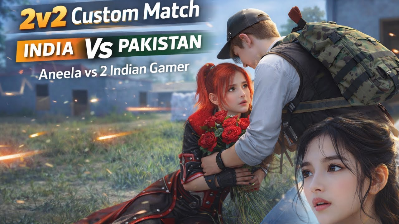 2v2 Custom Match 🔥 Aneela vs 2 Indian Gamers | India vs Pakistan Intense Battle 💔🌹