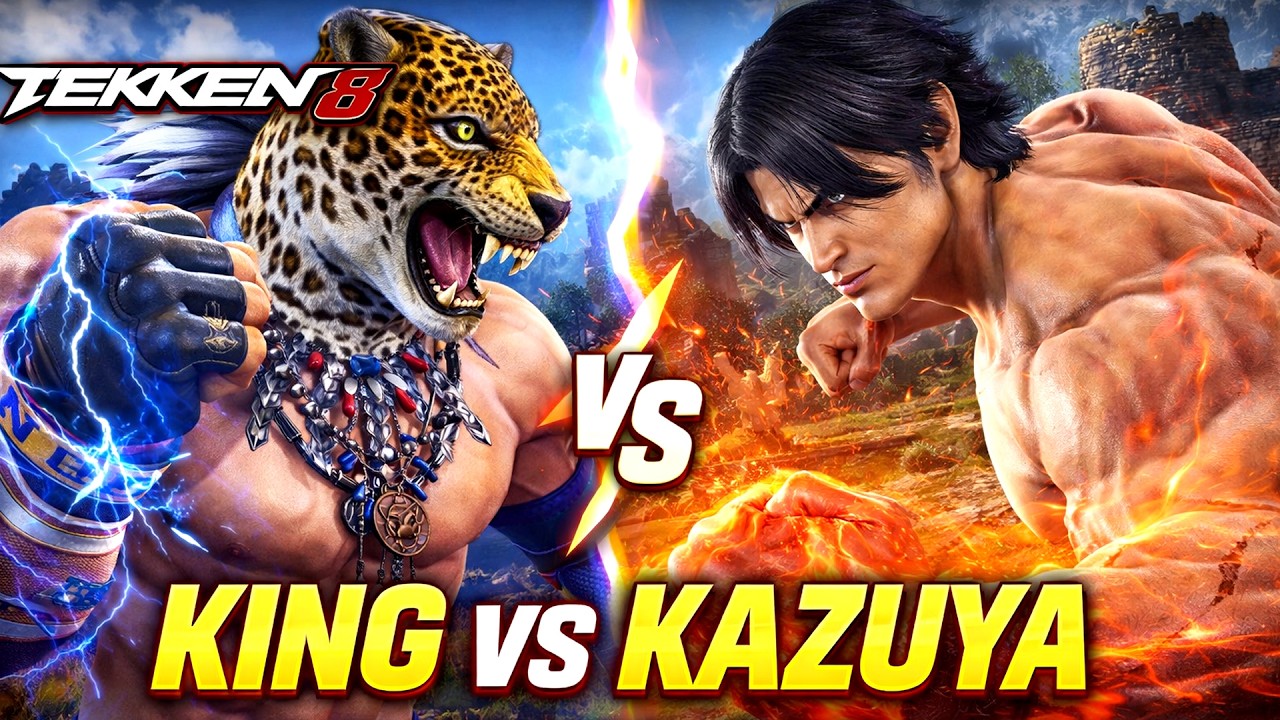King vs Kazuya at Ortiz Farm – Intense Fight | Tekken 8 Gameplay