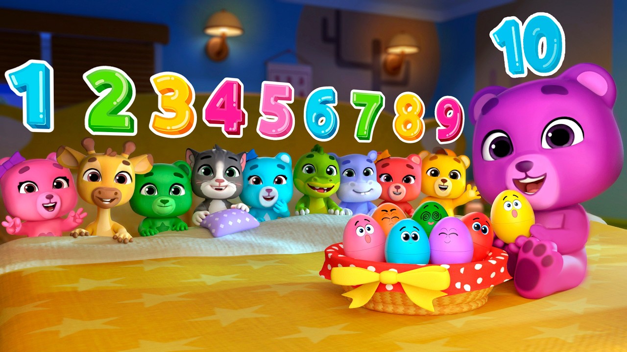 10 Surprise Eggs & Ten in the Bed | GummyKid TV