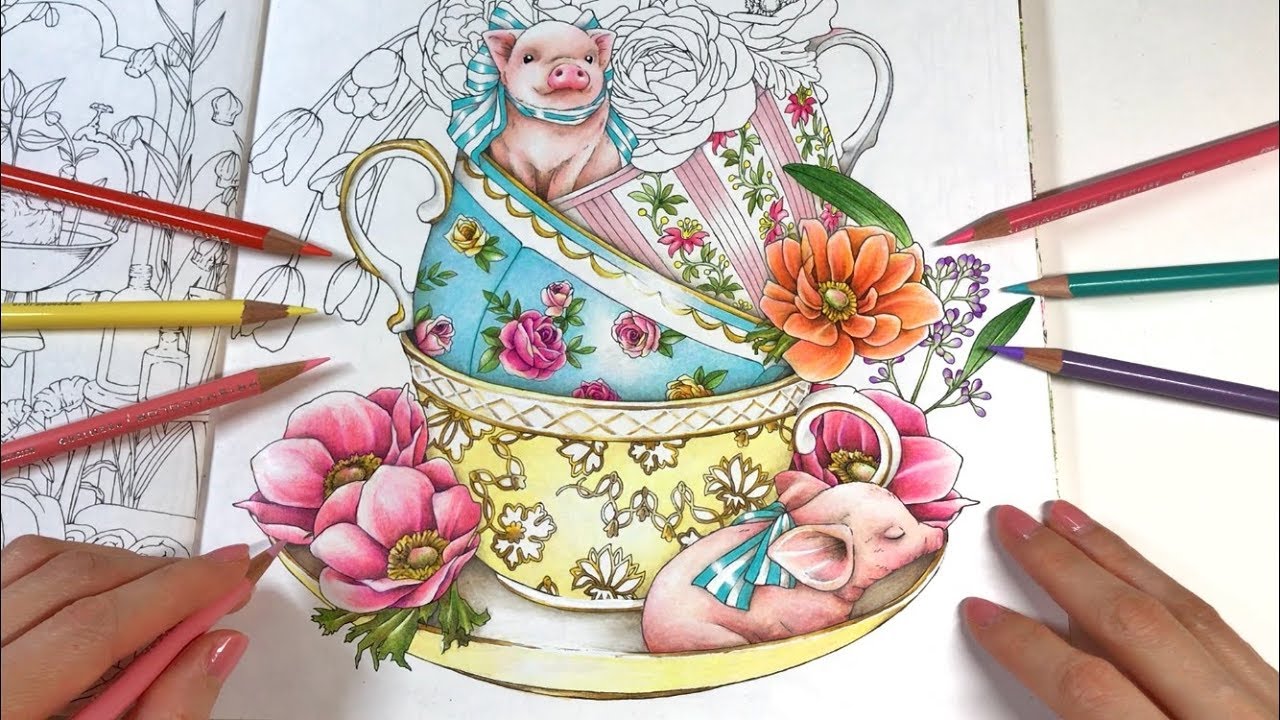PIGGY COLORING | Tea Party - Part 2 | Menuet De Bonheur Coloring Book