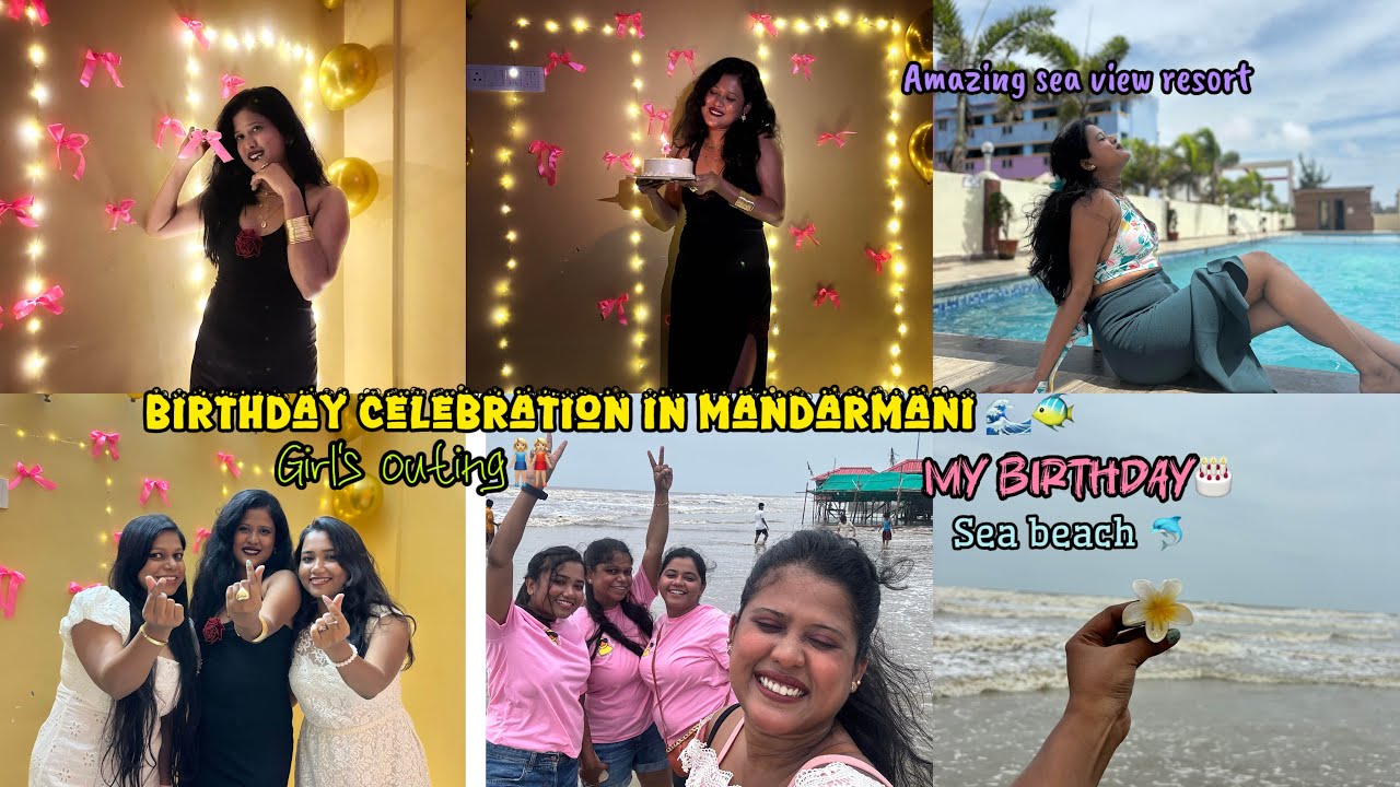 My birthday celebration in Mandarmani 🌊🎂🐠 Mandarmani vibes 🪼#pujasownworld 