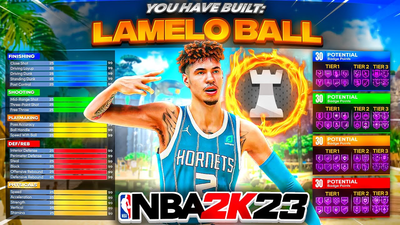 *NEW* LAMELO BALL BUILD is a DEMIGOD WIZARD in NBA 2K23! BEST 6’ 7” POINT GUARD 2K23