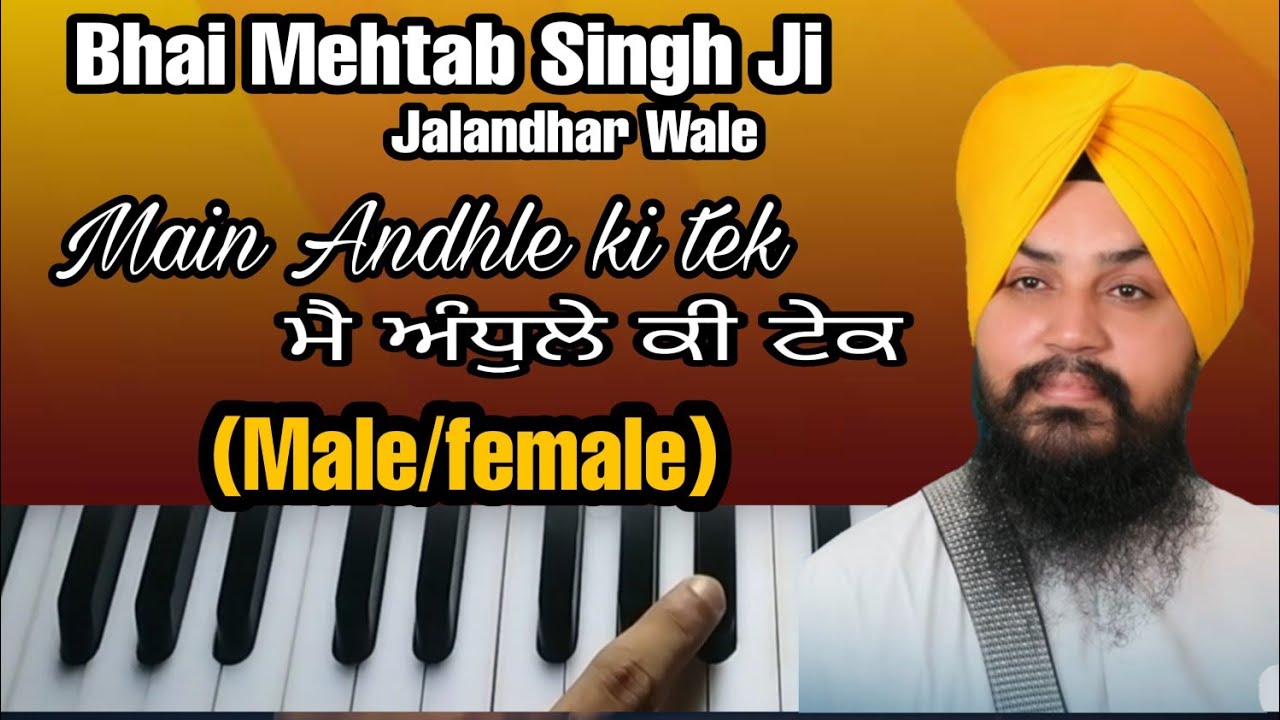 Main Andhle Ki Tek Tera Naam Khundkara | Bhai Mehtab Singh Jalandhar Wale | (male/female)