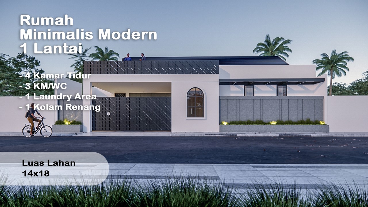 Rumah Minimalis Modern 1 Lantai (4 Kamar Tidur, 3 KM/WC, 1 Laundry Area)