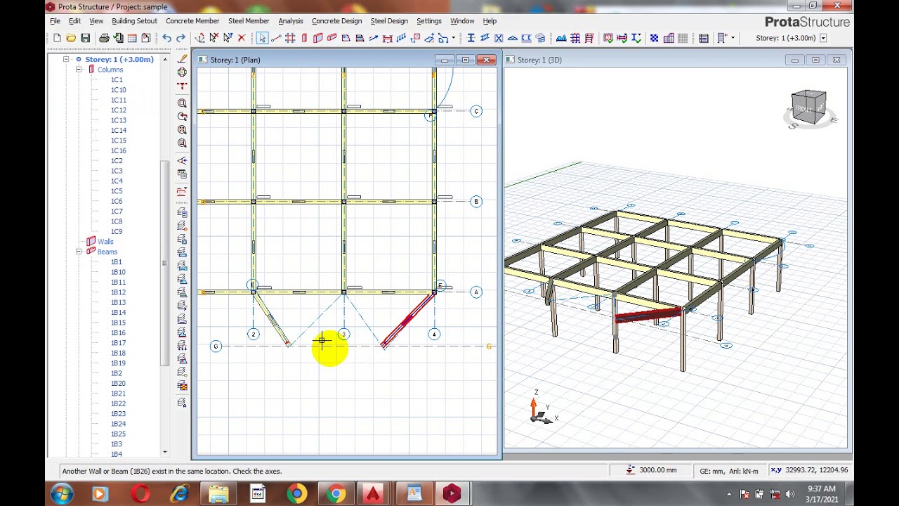 protastructure curve beams and  axises