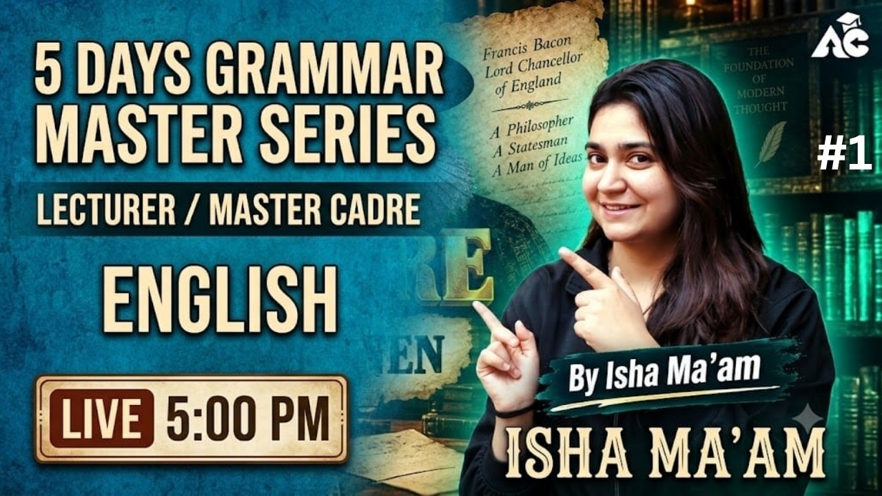 Lecturer & Master Cadre 2026 | Lecturer & Master Cadre English preparation | English by Isha Ma&rsquo;am