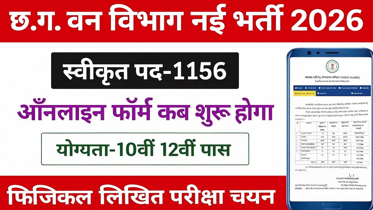 Forest Department New Recruitment | CG Forest Guard New Vacancy 2026 | CG Van Vibhag New Update 2026