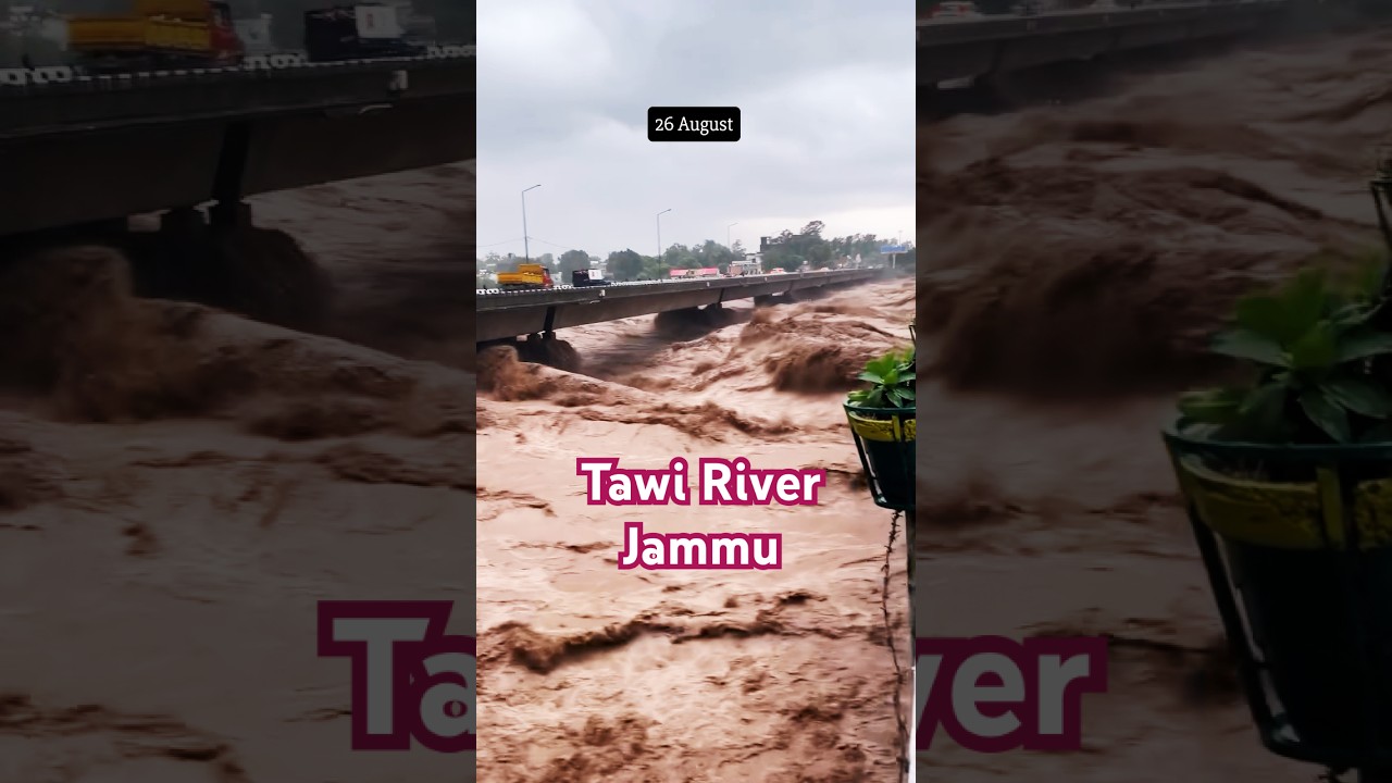 Tawi River, Jammu #tawi #tawiriverfloods #jammufloods #jammufloods2025 #dangerous flood #jammucity
