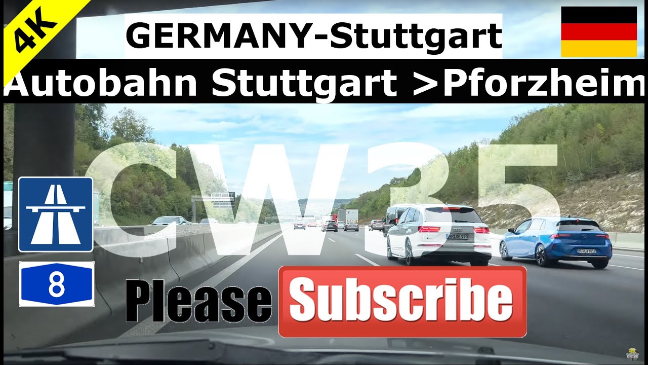 4K Germany STUTTGART-Pforzheim / Autobahn  / September CW35 …relax and chill