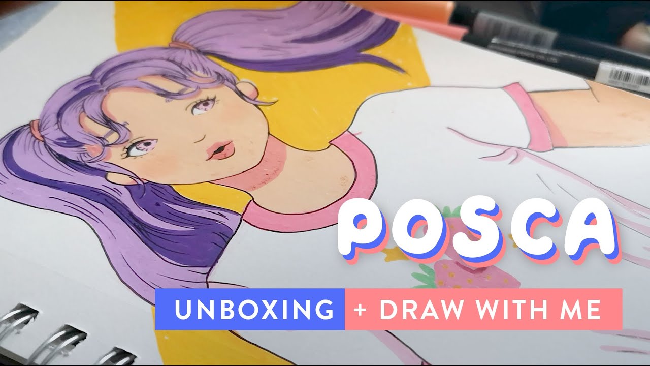Drawing with Posca Paint Pens and Unboxing All The Colors!