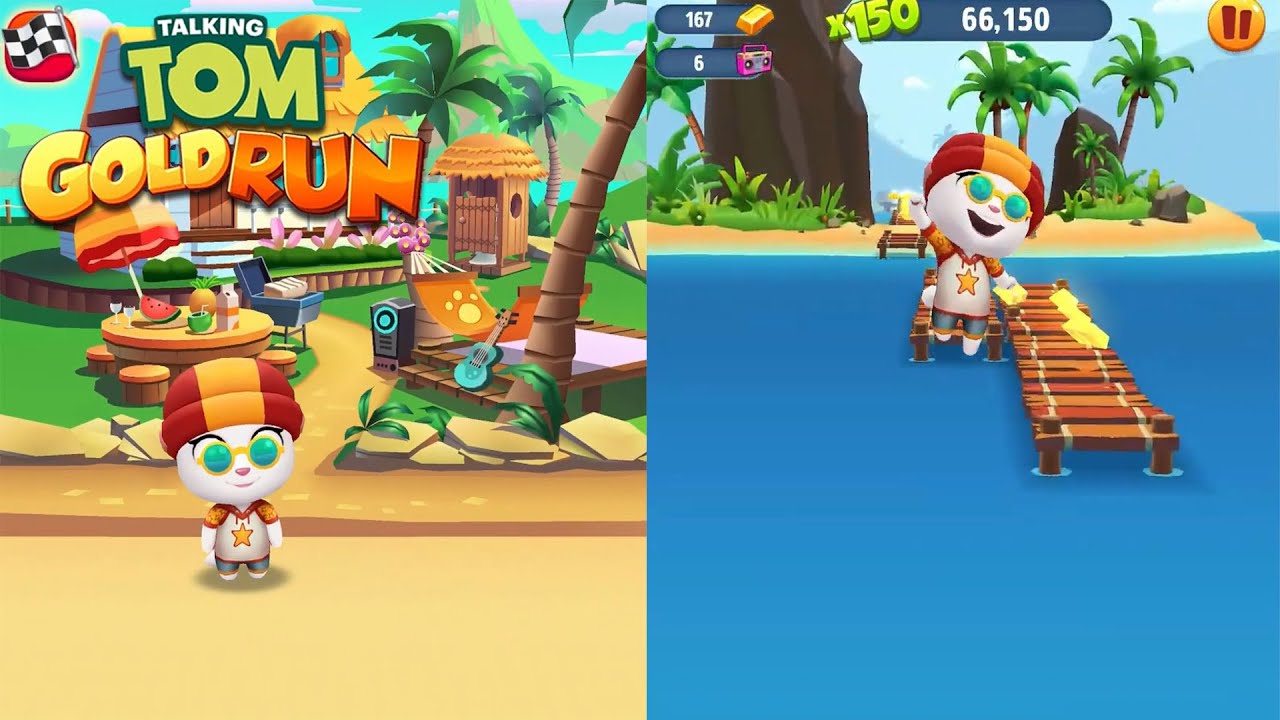 Talking Tom Gold Run - SKATER ANGELA - Walkthrough Gameplay  [iOS, Andoid]
