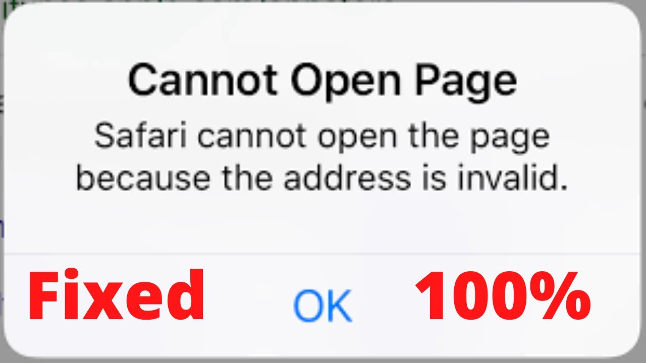 Safari Cannot Open the Page Because the Address is Invalid | iPhone iPad iOS 15