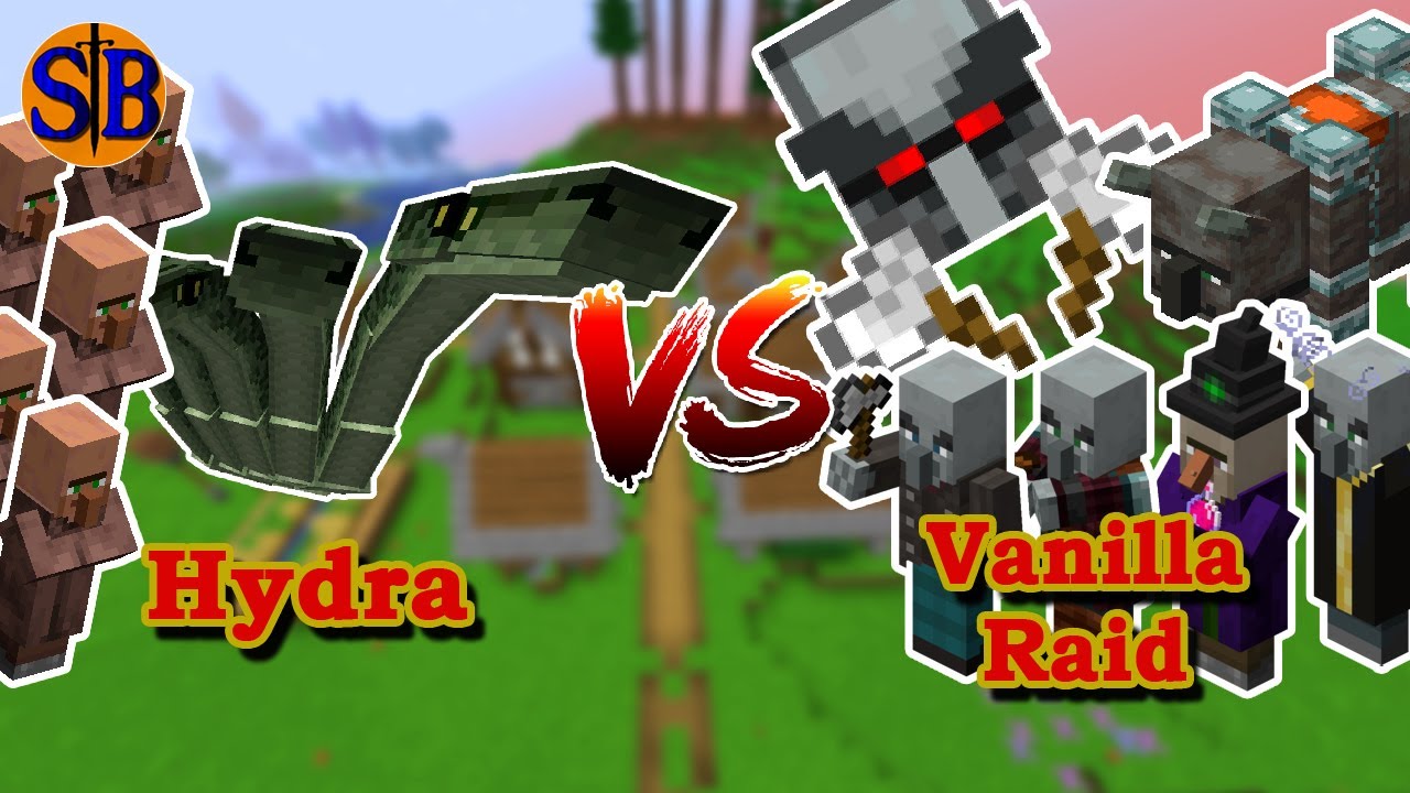 Can 3 Hydra (Ice and Fire) Defend against a REAL Vanilla Raid | Minecraft Mob Battle