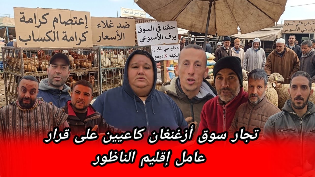 السوق خاوي اليوم في أزغنغان بدون قطاع الدجاج والخرفان شوفو التجار كاعيين خاص التراجع على هاذ القرار