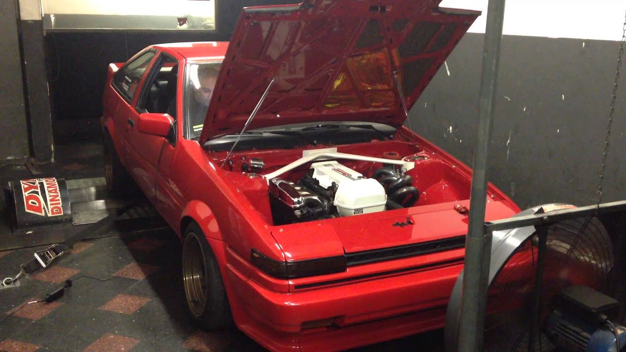 TOYOTA 3SGE BEAMS POWERED AE86 TRUENO 239 HP Dyno Run !!!! URUGUAY