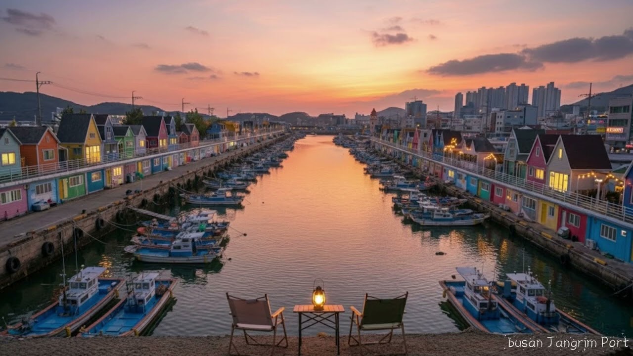 [playlist] Little Venice of Busan &ndash; Sunset Jazz at Jangnim Harbor 🌅