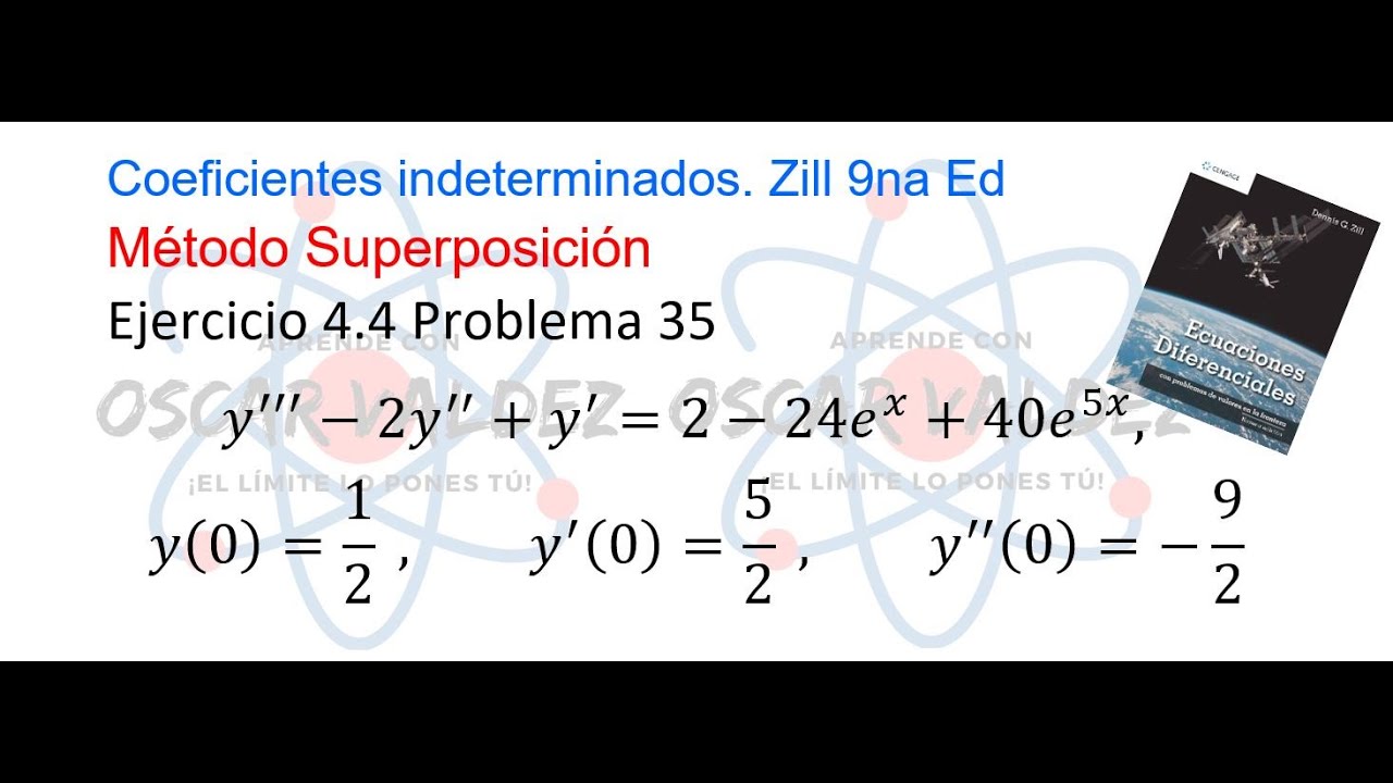 Ejercicios 4.4 Problema 35 Dennis G. ZILL ED Lineales NO Homogéneas Coeficientes Indeterminados PVI