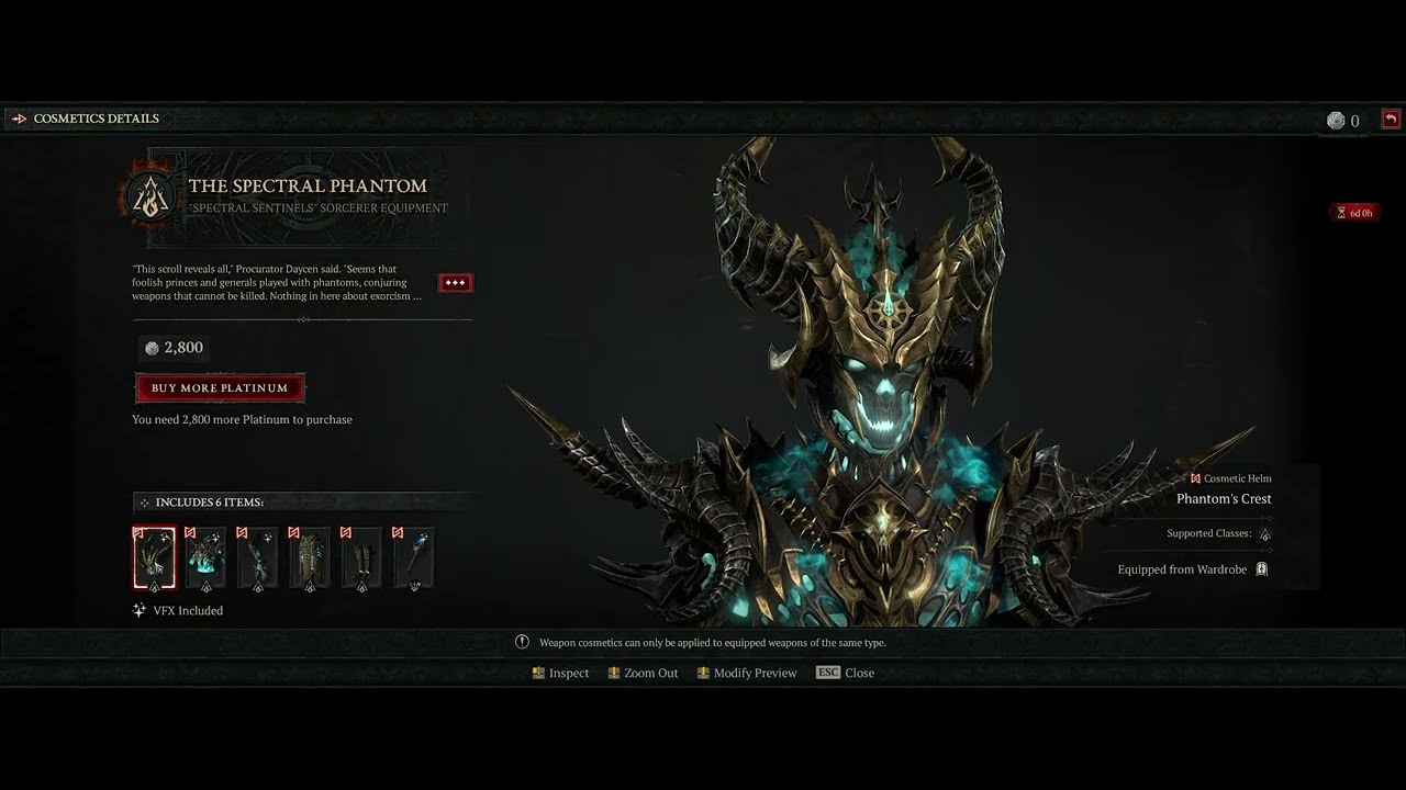 Diablo IV - Shop: The Spectral Phantom cosmetic