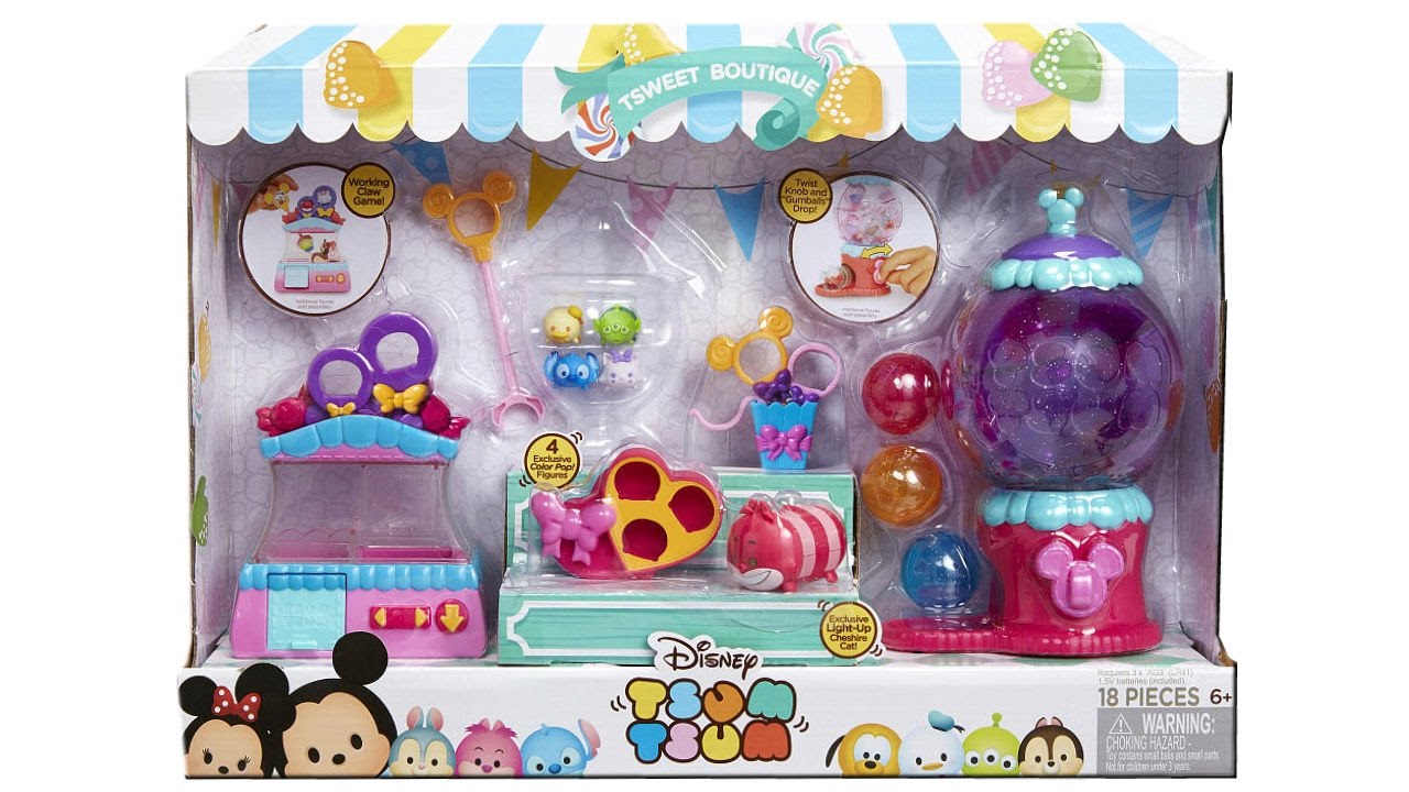 Disney Tsum Tsum Tsweet Boutique Vinyl Figure Playset Unboxing Toy Review Toys R Us Exclusive