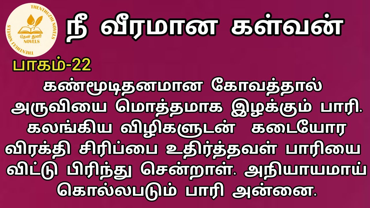 நீ வீரமான கள்வன்! | nee veeramana kalvan |தேன்துளி நாவல்ஸ் | பாகம்-22| தேன்மொழி | Rj மோனிகா