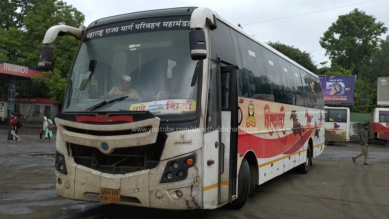 Pune to Shirdi by MSRTC ShivShahi AC Semi Sleeper Bus TATA MG Auto | Shivajinagar Bus Stand