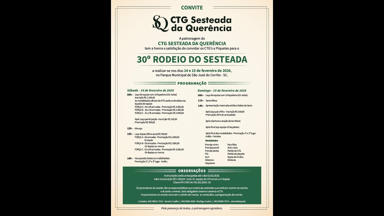 30º rodeio  ctg SESTEADA DA QUERENCIA